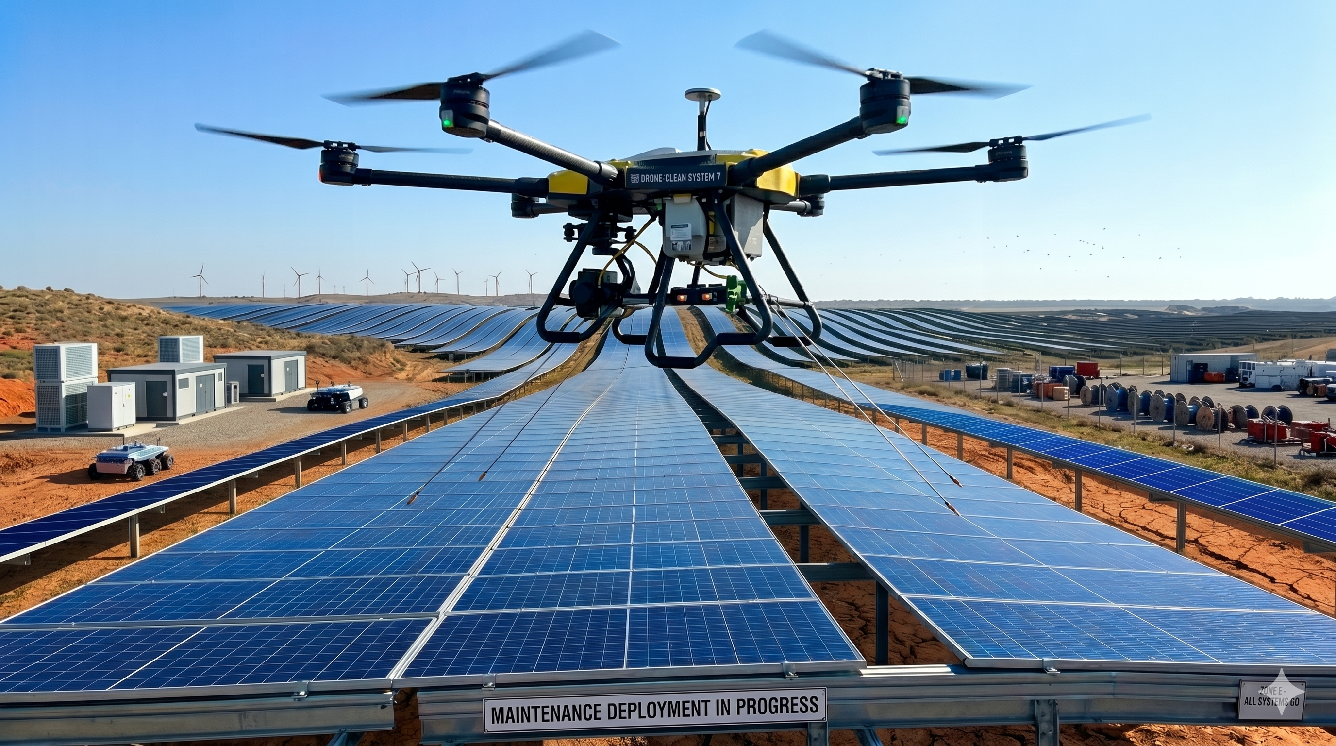 Drone over Solar Farm